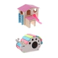 thumbnail image 1 of de 2, para mascotas, , adorable caracol y casa de 2 capas, hámster, ardilla, bebé, conejo, jerbo, escalada, juguete para masticar jinwen Casa de hámster para mascotas, 1 of 8
