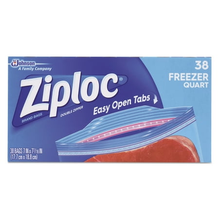 Ziploc Pinch & Seal Freezer Bags, Quart, 38 Ct