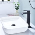 thumbnail image 2 of JERFIT Matte Black Waterfall Bathroom Faucet with Pop-Up Drain, Single Handle Modern Sink Faucet No Overflow, Brushed Nickel Core, 2 of 10