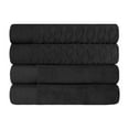 thumbnail image 2 of BNM Turkish Cotton Jacquard and Solid Towel Set of 4, Black, 2 of 6