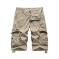 thumbnail image 3 of Knee Length Cargo Shorts for Men Summer Casual Button Closure Straight Leg Work Shorts with Pockets, 3 of 3