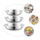 thumbnail image 4 of 3 platos redondos de acero inoxidable para servir, plato de desayuno, plato de metal para camping y horno., 4 of 6