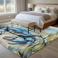 thumbnail image 4 of 6'x9' Area Rugs, Blue Crab Coastal Indoor Outdoor Area Rug for Living Room Bedroom, Nautical Starfish Beach Ocean Coral Washable Bathroom Rugs Kitchen Floor Carpet Mats Home Decor Aesthetic, 4 of 8