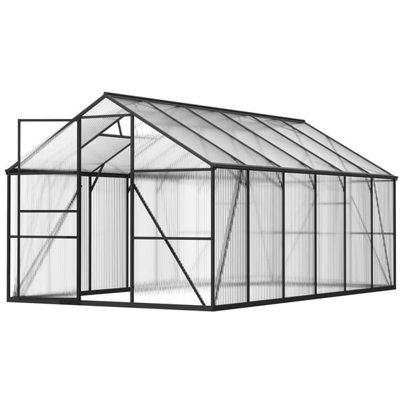 8 x 14 FT Polycarbonate Greenhouse, Heavy Duty Outdoor Green House with Adjustable Vent & Push-Pull Lockable Door, Quick Setup, Aluminum Frame Walk-in Greenhouse Sunroom for Outside Garden Lawn