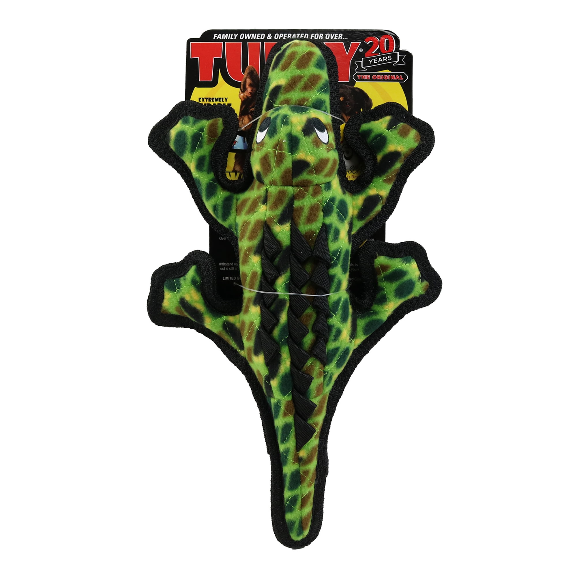 Tuffy Ocean Creature Medium Thin Alligator, Durable, Plush, & Squeaky Green Dog Toy