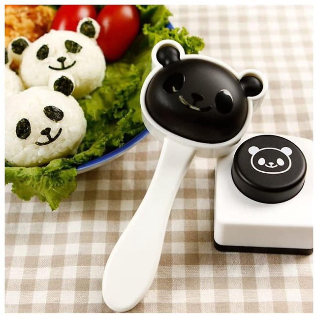 Molde de bola de arroz para niños, molde de Onigiri, Panda, molde para Sushi, Kit de molde bola de arroz de dibujos animados, cortador en relieve de algas marinas