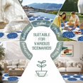 thumbnail image 6 of Dahlia Flower Outdoor Rug 4x6 Ft - Reversible Patio Rug Outdoor Camping Rugs, Farmhouse Botanical Blue Grey Floral Washable Indoor Outdoor Area Rugs, Non-Slip Outdoor Carpet Runner for Deck/Porch, 6 of 8