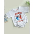 thumbnail image 3 of Douhoow 4th of July Baby Romper Infant Short Sleeve Cartoon Letter Print Bodysuits, 3 of 9