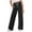 Black, variant on Mgmyaa Girl's Wide Leg Pants Kids Plus Elastic High Waist Casual Pants Long Trousers with Pockets