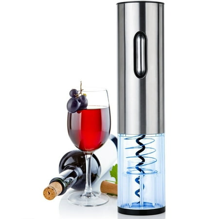 Rechargeable Electric Wine Bottle Opener, Automatic Corkscrew (Stainless (Best Rated Electric Wine Bottle Opener)