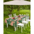 thumbnail image 4 of Fsddascl Palm Tree Tropical Outdoor Tablecloth - 60x84 Inch Rectangle Dining Table Cover, Pink Summer Botanical Leaves Waterproof Outdoor Table Cloth with Umbrella Hole & Zipper for Picnic/Patio, 4 of 7