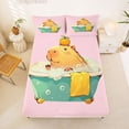 thumbnail image 5 of Erosebridal Cute Kawaii Capybara Bed Sheets For Capybara Lovers Bed Sheets,Orange Fruit King Sheets For Kids Girls 4pcs, 5 of 6