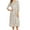 Medium Polka White, variant on Women's Loose Fit Scoop Neck 3/4 Sleeve Polka Dot Patterned A-Line Midi Dress