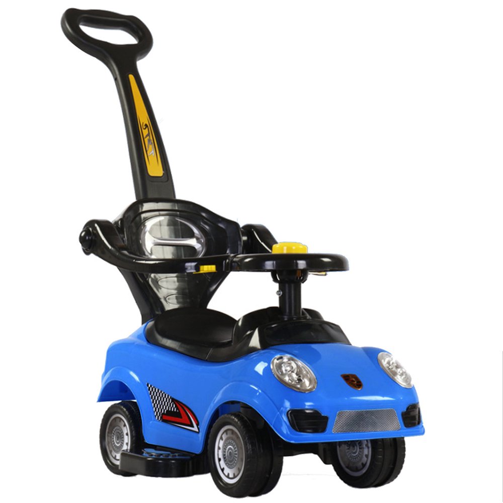 2 In 1 Kid Ride On Push Car Toy With Music for Toddlers