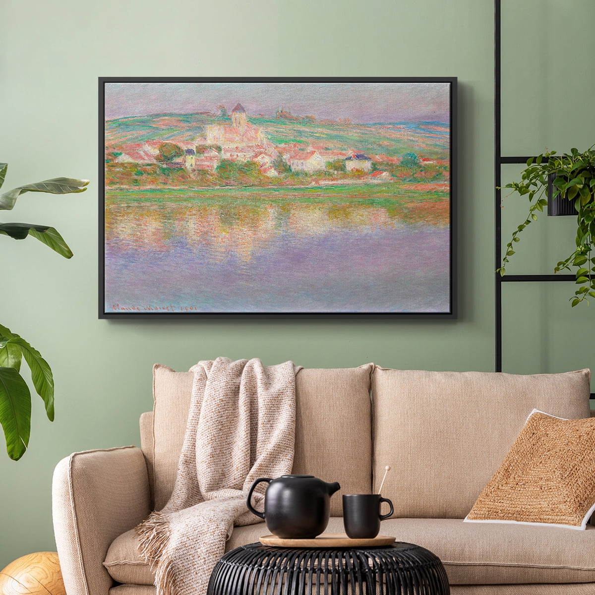 Vintage Landscape-CLII By Wexford Home Framed in Black Wood Gallery Wrapped Canvas 27 in. x 41 in.