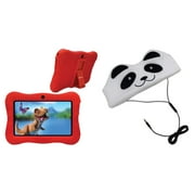 Contixo V9-3-32 RED V9-3 Kids Tablet (Red) & H1-Panda Kid's Fleece Headphones (Panda)