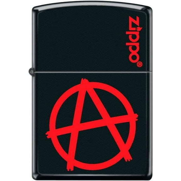 Zippo Lighter- Anarchy A Logo Design Black Matte Windproof Lighter #Z5221