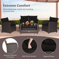 thumbnail image 2 of Patiojoy Ensemble de Mobilier Classique en Rotin pour Patio 4 Pcs avec Coussins Chaise Table Basse Ensemble Bistro Sofa Simple avec Coussin Épais pour Jardin Noir, 2 of 7