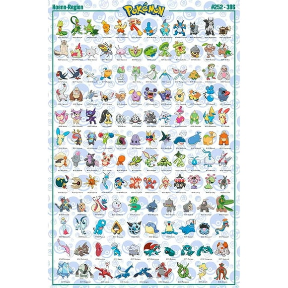 PPHAOSHO Pokémon Hoenn Region Poster frameless Painting Canvas Wall Posters Art Picture Print Modern Home Decor 16x24inch