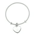 thumbnail image 2 of Sterling Silver Rhodium-plated Heart Dangle Bangle, 2 of 3