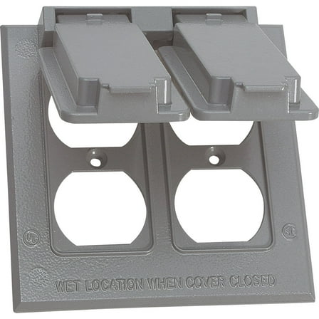 Southwire Dual Gang Gray Vertical Weatherproof Duplex Cover WCV2DUP-UPC