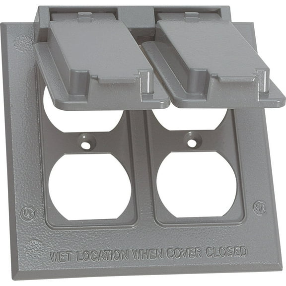 Southwire Dual Gang Gray Vertical Weatherproof Duplex Cover WCV2DUP-UPC