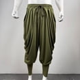 thumbnail image 6 of Under $10 Mens Harem Pants Loose Fit Elastic Waist Drawstring Hippie Trousers, 6 of 9
