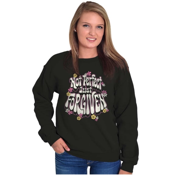 Christian Not Perfect Just Forgiven Women Crewneck Sweatshirt Brisco Brands S