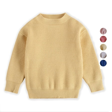 

URMAGIC Baby Girl Boy Crewneck Knit Tops Toddler Kid Fall Winter Loose Pullover Sweater 6-12 Months