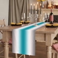 thumbnail image 2 of Turquoise Gray Ombre Short Table Runner 36 Inches Long,Farmhouse Teal Gradient Modern Art Cotton Linen Table Runners Dresser Scarves,Tabletop Scarf Furniture Cover for Home Dinner Party Decor 13"x36", 2 of 8