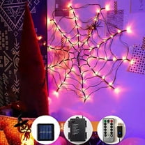 Halloween Decorations Spider Web Lights 80 LED Halloween Decorations 4FT Outdoor Lights Plug in Halloween Window Lights for Porch Haunted Scary Theme Party Decoration
