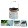 thumbnail image 4 of USHOBE 1Pack Rustic Flower Pot Iron Hanging Flower Bucket Light Grey For Homeowners Use, 4 of 8