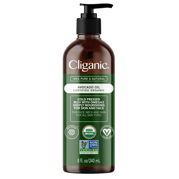 Aceite Facial Orgánico Cliganic Aguacate Vegano 236 ml