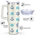 thumbnail image 3 of 40oz Ocean Nautical Anchor Stainless Steel Flip Straw Tumbler Spill Proof Travel Cup Double Wall Vacuum Insulated Coffee Mug with Top Handle, 3 of 6