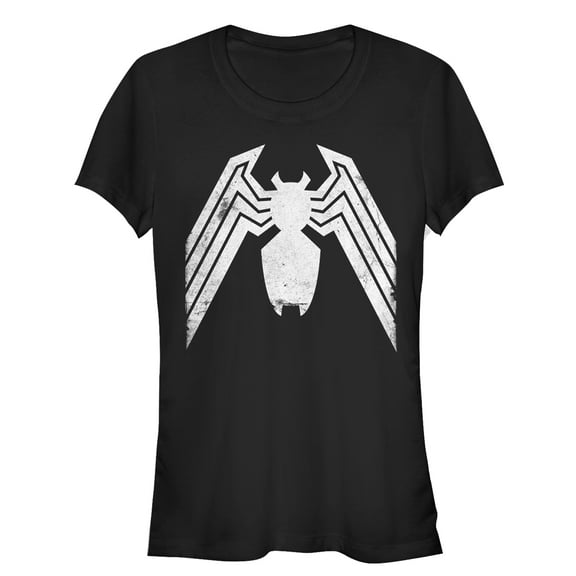 Junior's Marvel Venom Distressed Logo  Graphic Tee Black Small