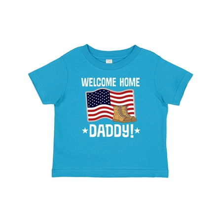 

Inktastic Military Dad Welcome Home USA Flag Gift Baby Boy or Baby Girl T-Shirt