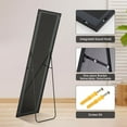 thumbnail image 6 of QUIOCOZY Full Length Mirror with Stand, 64"x21" Floor Mirror, Wall Mounted Body Mirror for Bedroom, Living Room, Black, 6 of 8