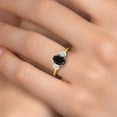 thumbnail image 4 of Gem Stone King 2.16 Ct Black Sapphire White Simulated Opal 18K Yellow Gold Plated Silver Ring (Size 7), 4 of 6