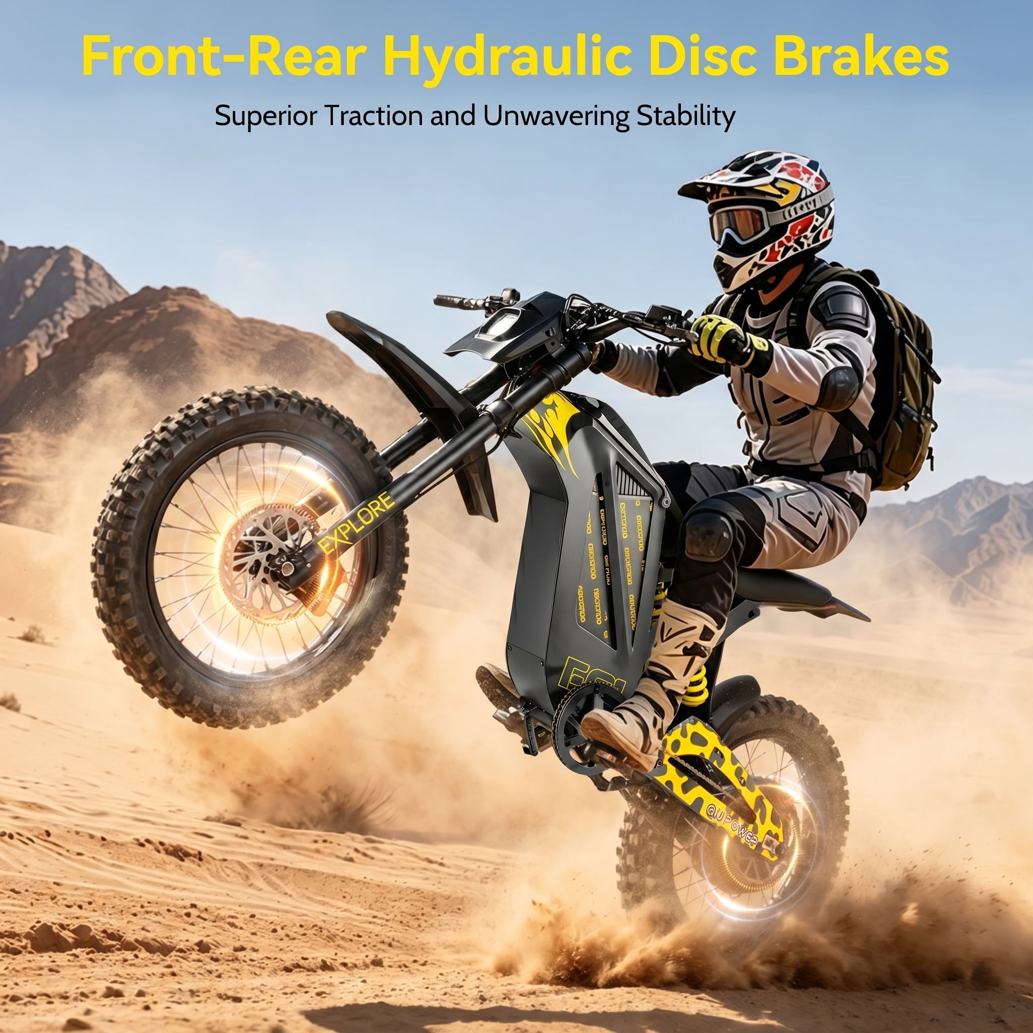 EOEOTWO EX1 Adult Off-Road Electric Bike, 3000W Motor & 40MPH Top Speed, 48V 25Ah Battery for 50-Mile Range, Dual Shock Dirt Bike with 17" Tires & Hydraulic Brakes UL 2849