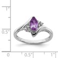 thumbnail image 3 of Sterling Silver Rhodium-plated Diamond & Amethyst Ring, 3 of 6