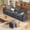 Dark Gray, variant on Lofka Sectional Sofa Bed, 110" Convertible L Shaped Couches for Living Room with Soft Corduroy Fabric, Green