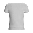 thumbnail image 5 of DeHolifer Women's Tops Crewneck Casual Printed Fake Two Piece Short Sleeve Summer Trendy Tee Tops Gray 3XL, 5 of 7