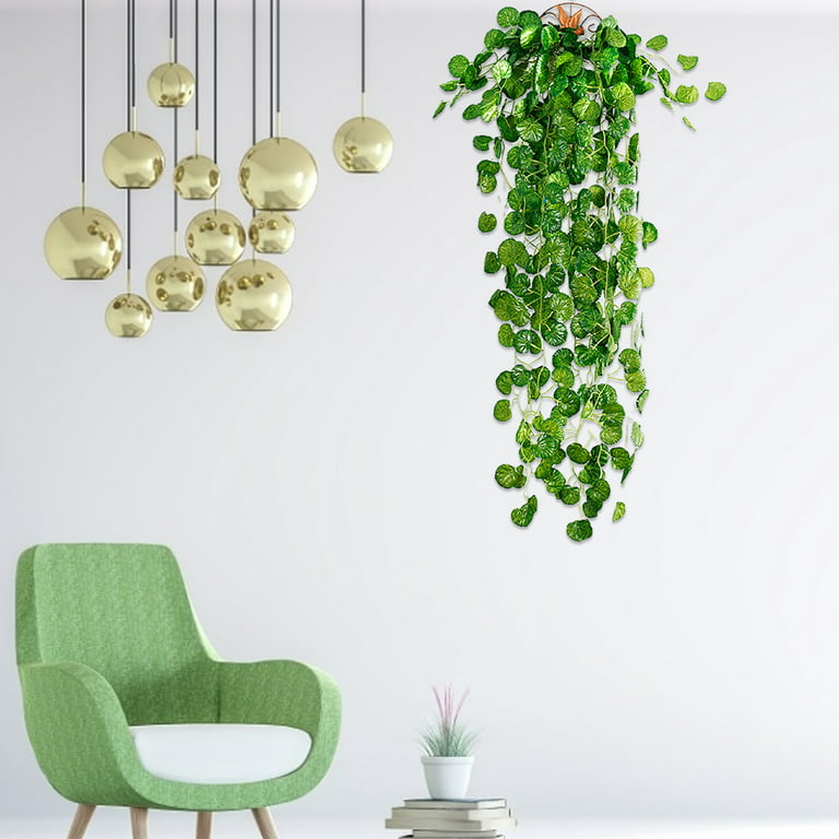 Leaveforme 2pcs Artificial Hanging Plants, 85cm/33.46 Fake Hanging Plant, Fake  Vine for Wall House Room Indoor Outdoor Decoration (No Baskets) 