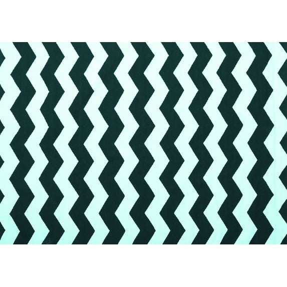 Ahgly Company Machine Washable Indoor Rectangle Abstract Turquoise Blue Contemporary Area Rugs, 8' x 10'