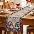 thumbnail image 5 of Independence Day Gnomes Table Runner 36 Inches, Red Blue Poppy Floral Beige Bed Runner Dresser Scarves Tabletop for Indoor Outdoor Parties/Ceremony/Banquet, 13"x 36", 5 of 9