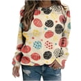 thumbnail image 2 of Styesk Longues Chemises à Manches pour Femmes Mode Décontractée Imprimé de Pâques Col Rond Haut/chemise, 2 of 3