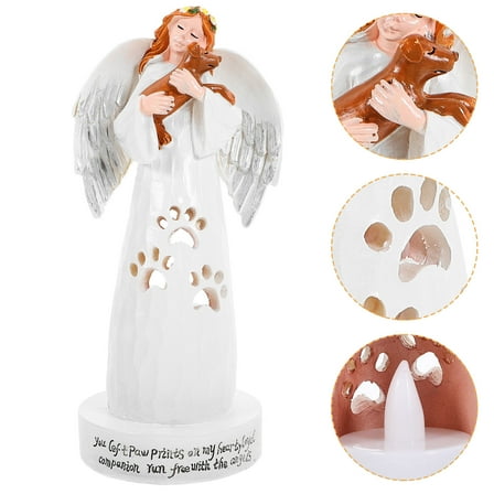 NIAIZEK Angel Holding Puppy Statue Resin Craft Decoration for Table Or Shelf