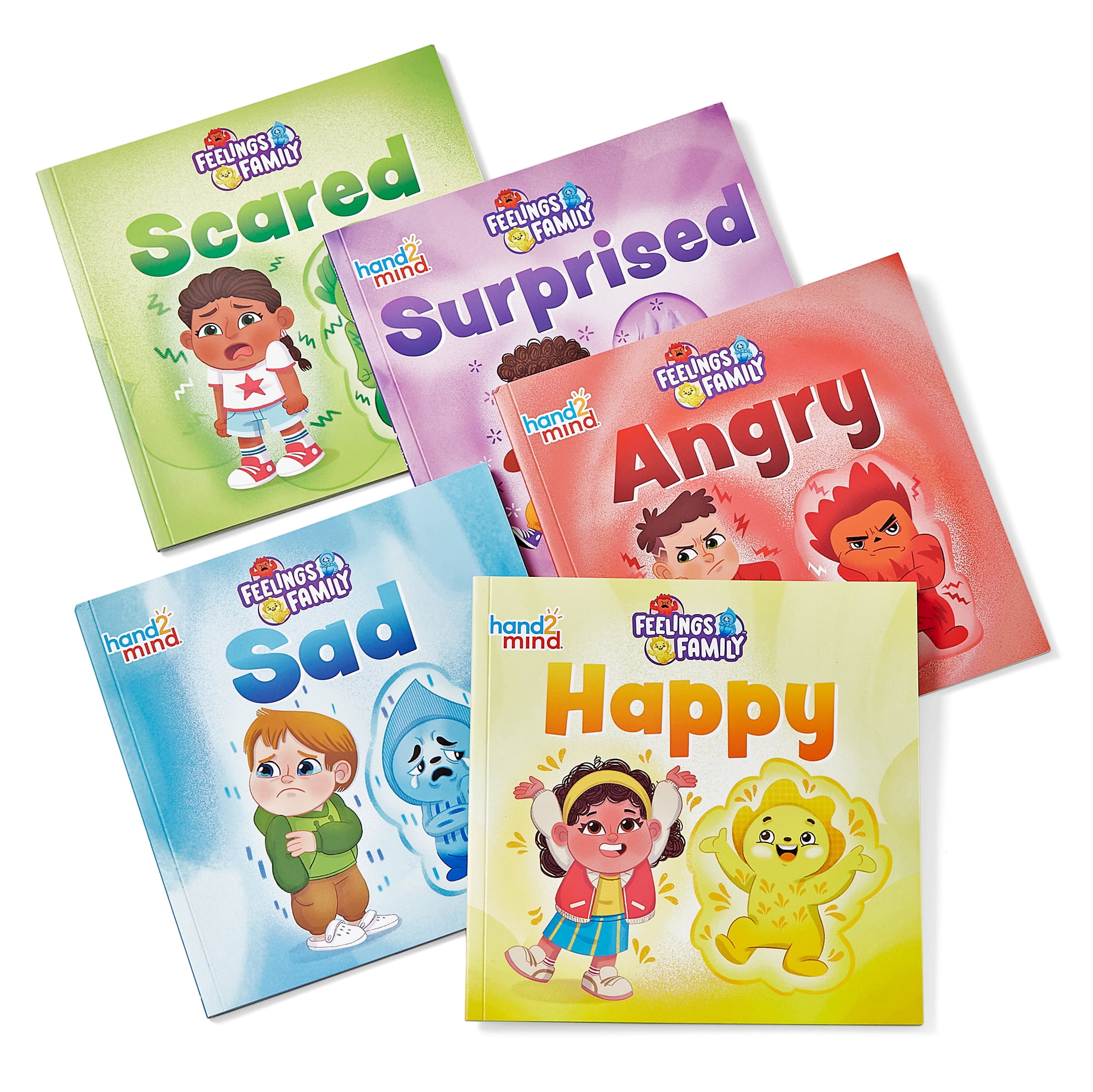 hand2mind Feelings Family™ Book Set Happy, Sad, Angry, Scared & Surprised, Social Emotional Learning Activity
