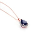 thumbnail image 3 of Galaxy Gold 14K Solid Rose Gold 16" Necklace with 5.26 CTW Natural Diamonds and Pear-Shaped Sapphire, 14"-24" Sizes, September Birthstone, Symbol of Wisdom, 3 of 6