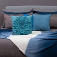 thumbnail image 2 of JWH Handmade 3D Wool Flower Throw Pillow Covers Aesthetic Decorative Floral Accent Pillow Cases 18"x18"Aqua for Sofa Couch Bedroom Decor, 2 of 9